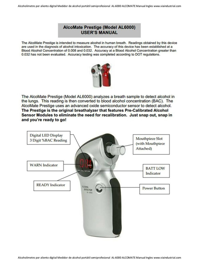 AlcoMate Prestige AL6000 User manual AlcoMate Prestige AL6000 User manual