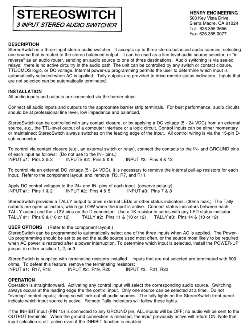 Henry Engineering Stereoswitch User manual