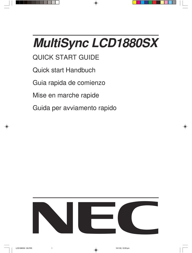 NEC LCD1880SX - MultiSync - 18.1" LCD Monitor User manual