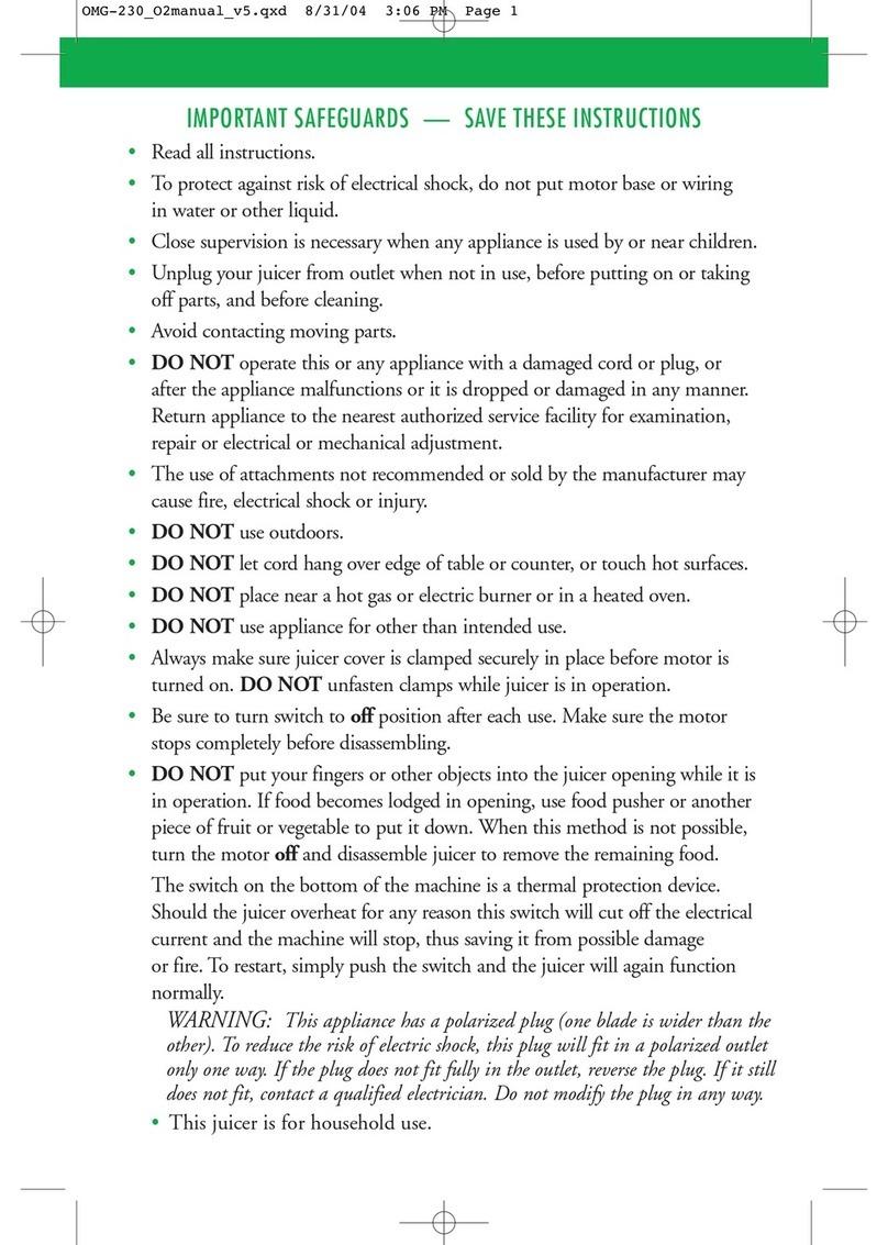 Omega Juicers O2 instructions
