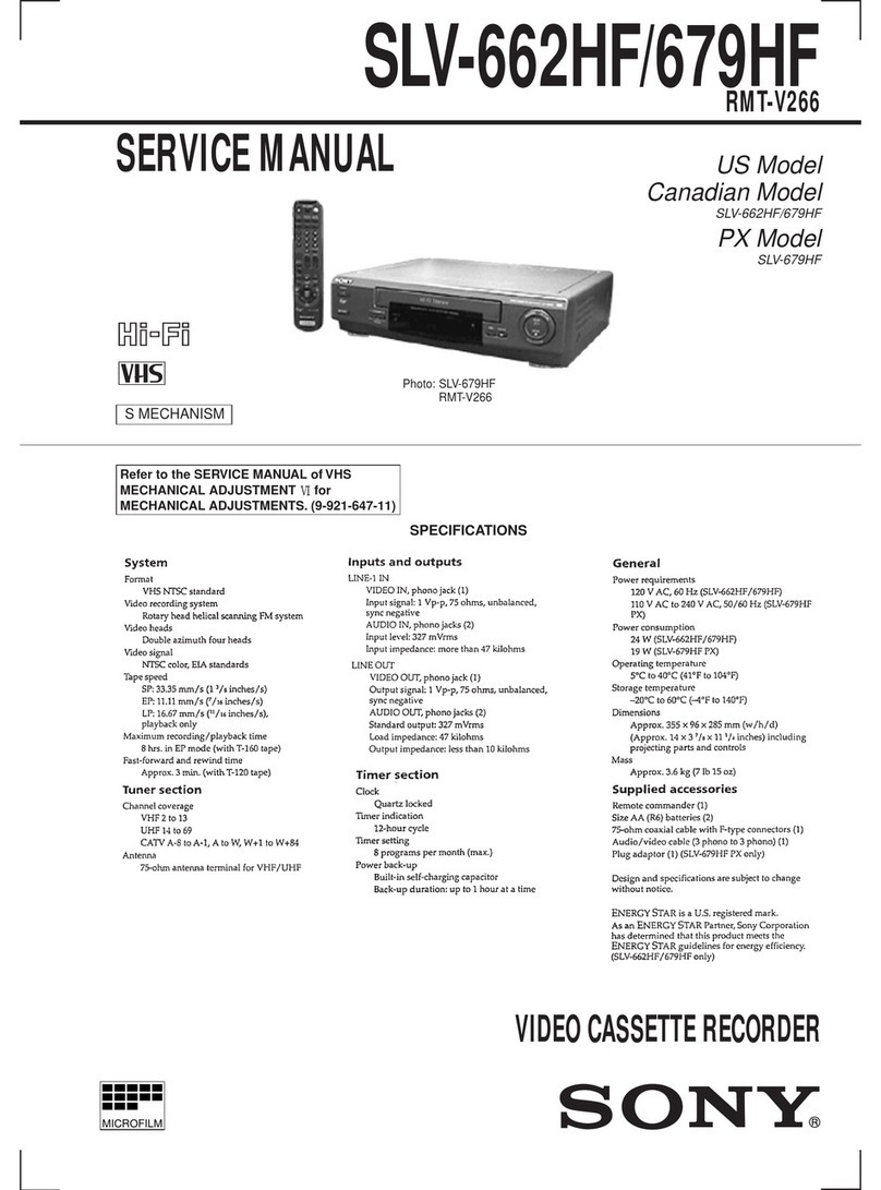 Sony SLV-662HF Operating Instructions (SLV-662HF / 679HF / 679HF PX... User manual