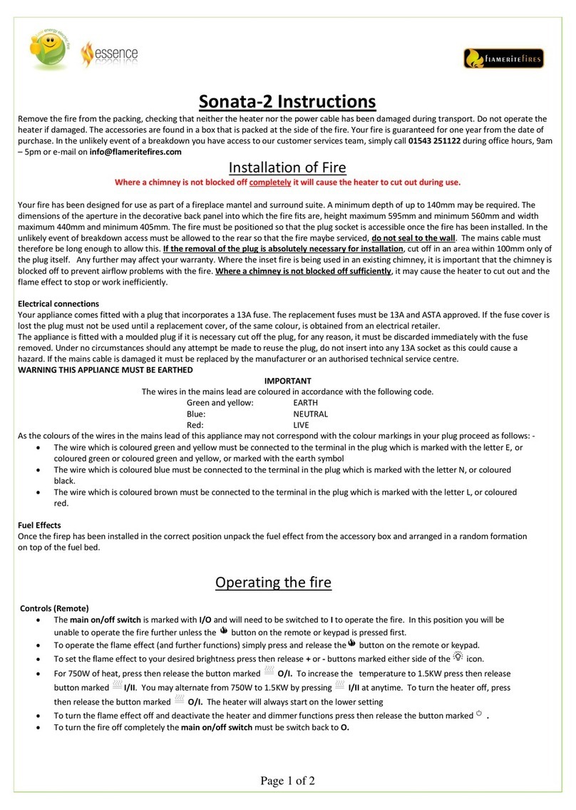 Flamerite Fires Sonata-2 User manual Flamerite Fires Sonata-2 User manual