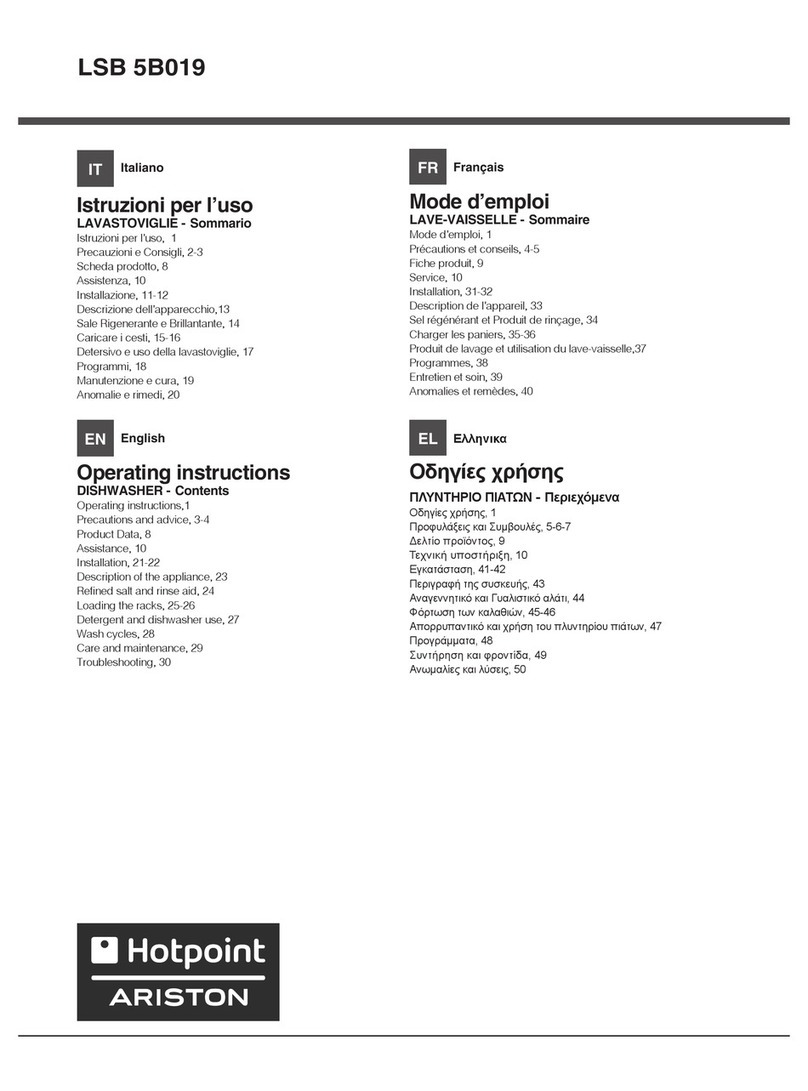 Hotpoint Ariston LSB 5B019 User manual