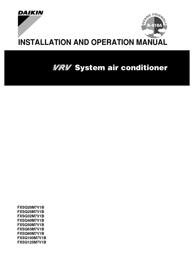 Daikin FXSQ20M7V1B Installation and operation manual Daikin FXSQ20M7V1B Installation and operation manual