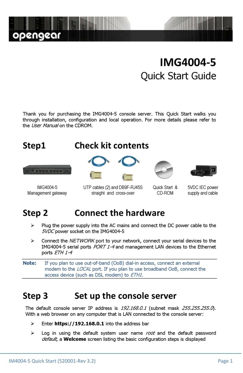 Opengear IMG4004-5 quick start guide