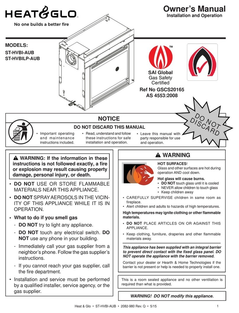 Heat & Glo ST-HVBI-AUB owner's manual Heat & Glo ST-HVBI-AUB owner's manual