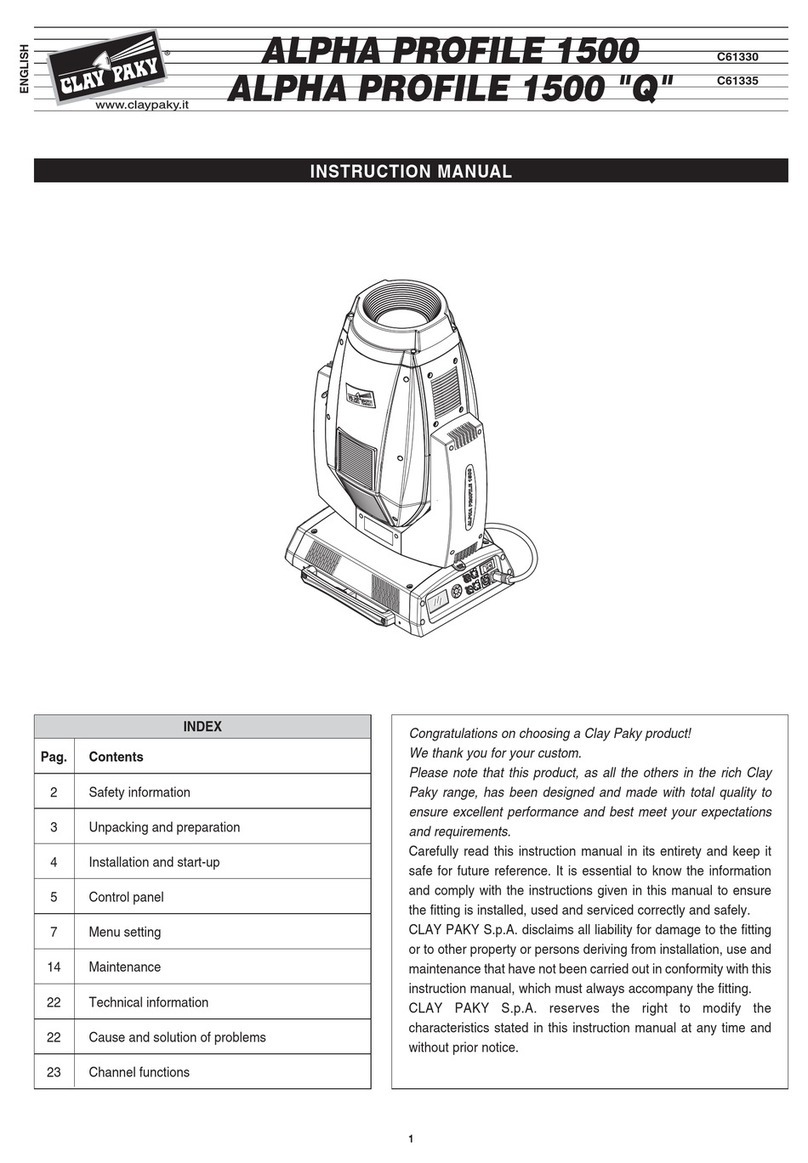 Claypaky ALPHA PROFILE 1500 User manual