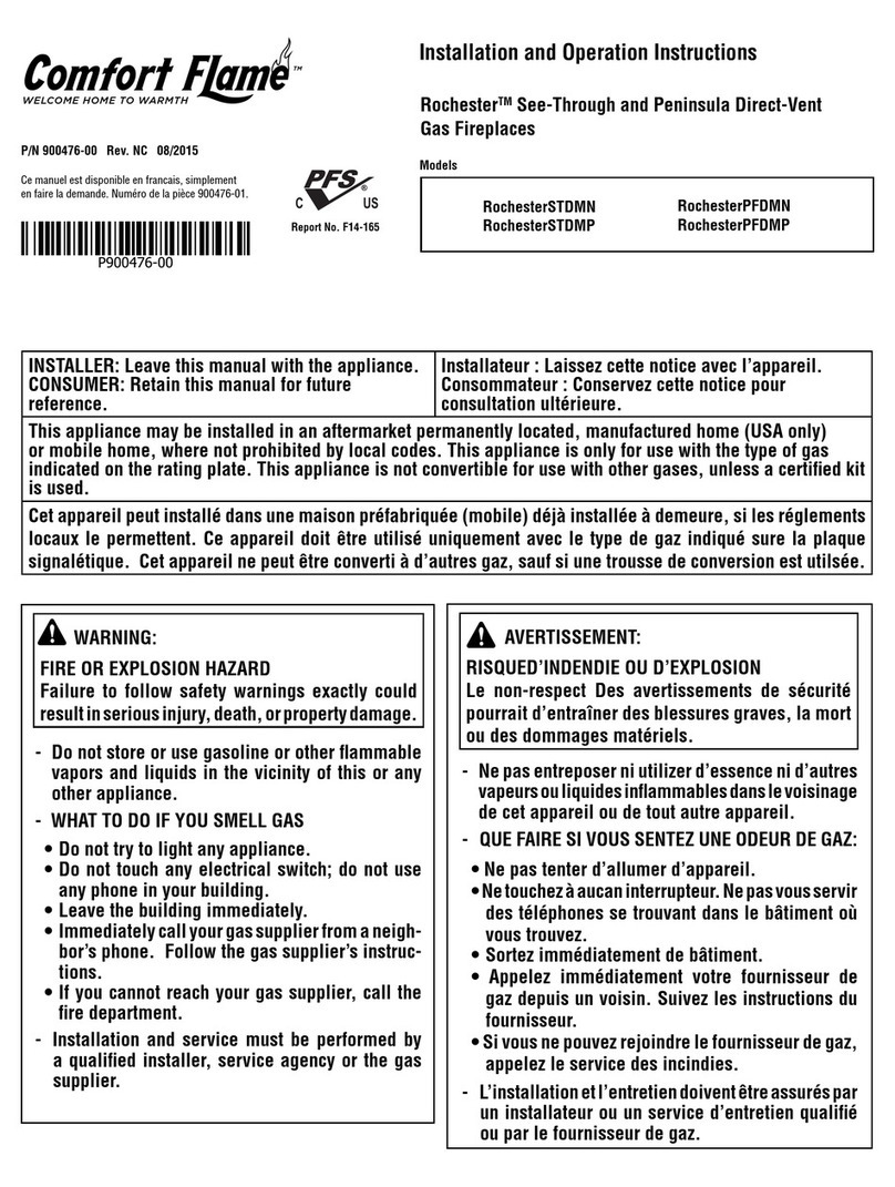 Comfortflame Rochester STDMN Installation and operation instructions