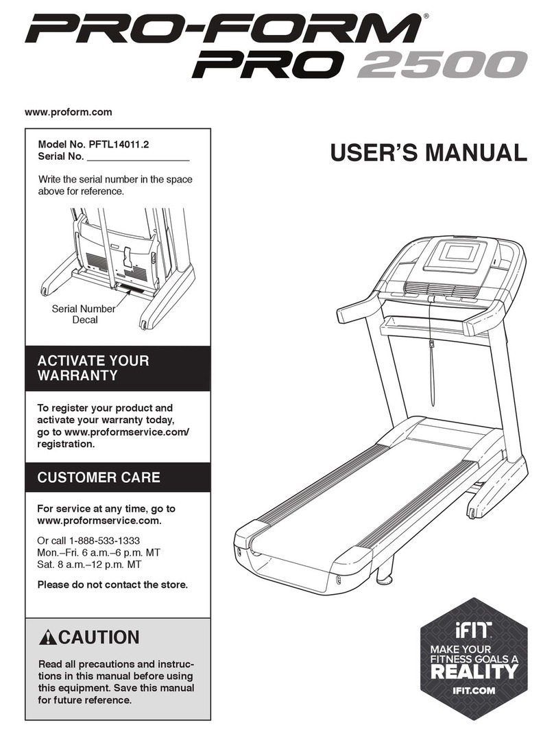 Pro-Form Pro 2500 PFTL14011.2 user manual