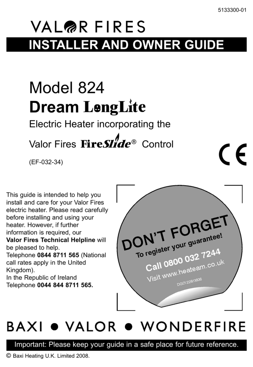 Valor Fires 824 Blenheim Longlite Installer and owner guide