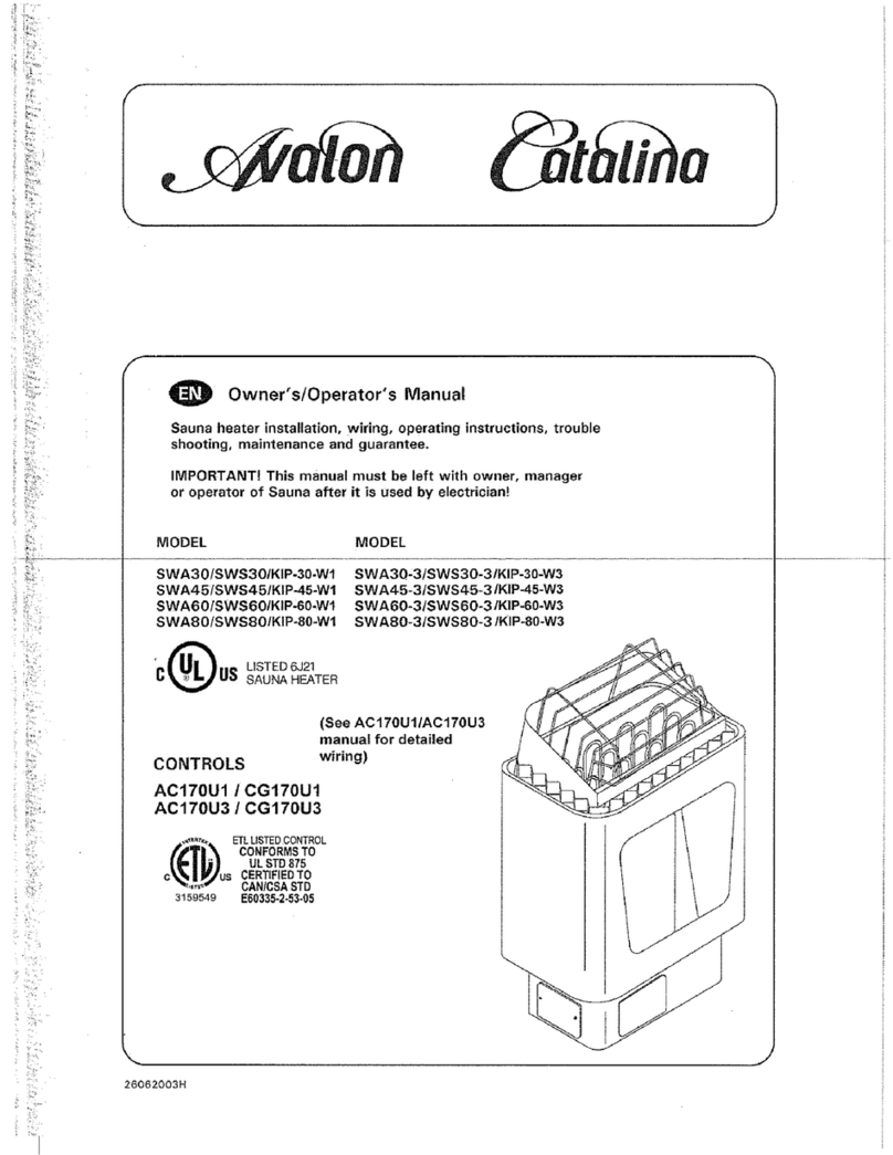 Avalon Catalina SWA30/SWS30/KIP-30-W1 Owner's and operator's manual Avalon Catalina SWA30/SWS30/KIP-30-W1 Owner's and operator's manual