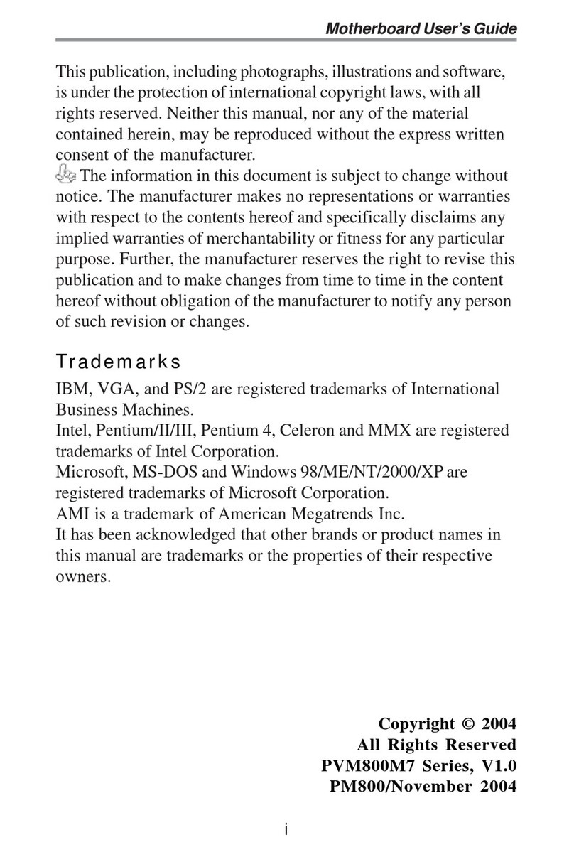 Mercury P4VM800M7 Series User manual