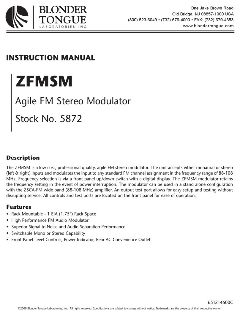 Blonder tongue ZFMSM instruction manual