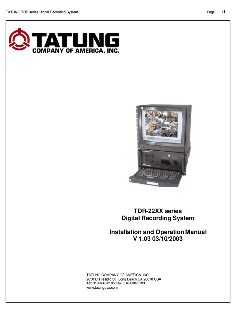 Tatung TDR-22 Series Installation and operation manual