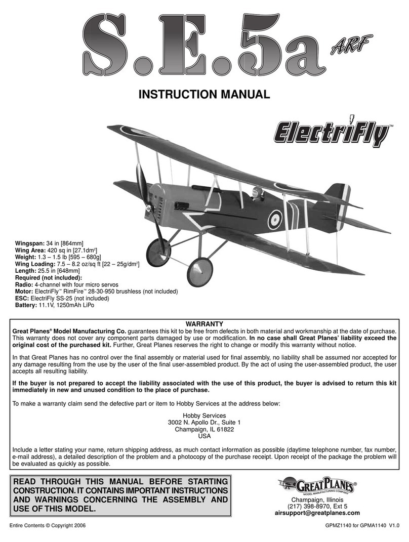 GREAT PLANES S.E.5a instruction manual