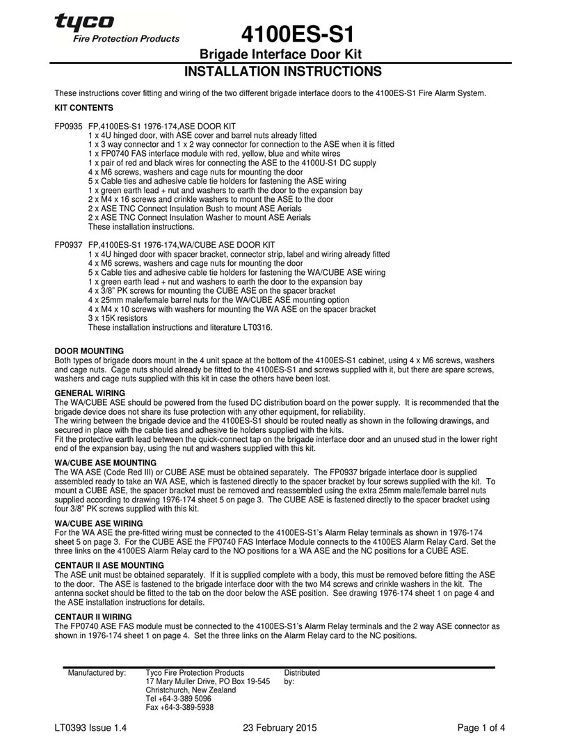 Tyco 4100ES-S1 User manual Tyco 4100ES-S1 User manual