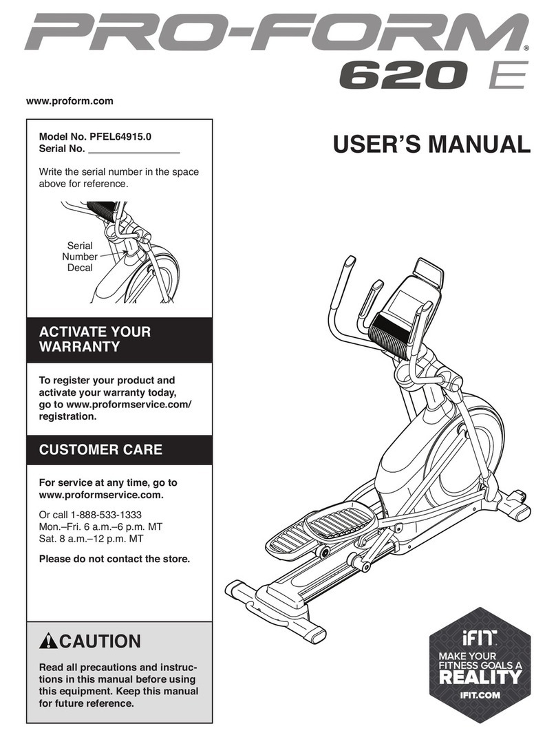 Pro-Form 620 E User manual