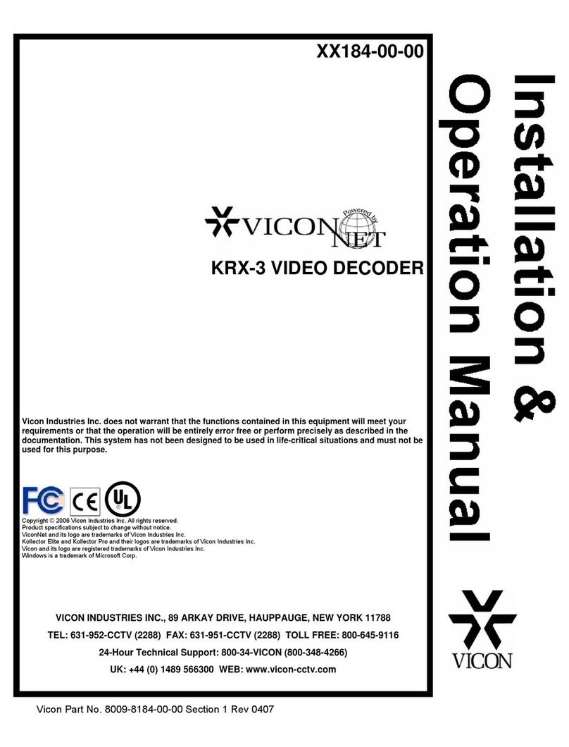 Vicon KRX-3 Installation & operation manual