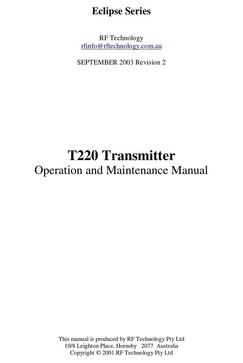 RF Technology T220 Operation and maintenance manual