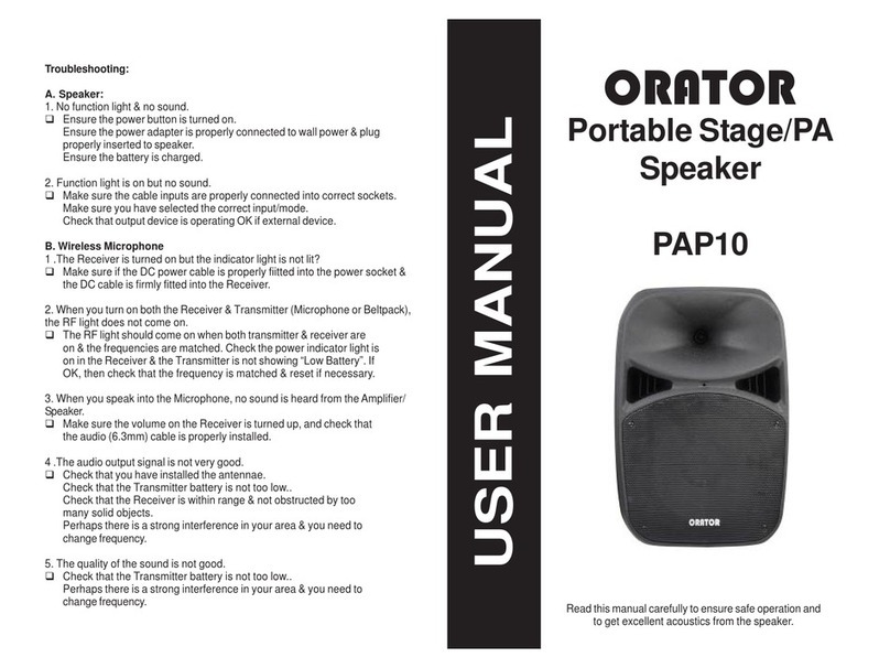 ORATOR PAP10 User manual