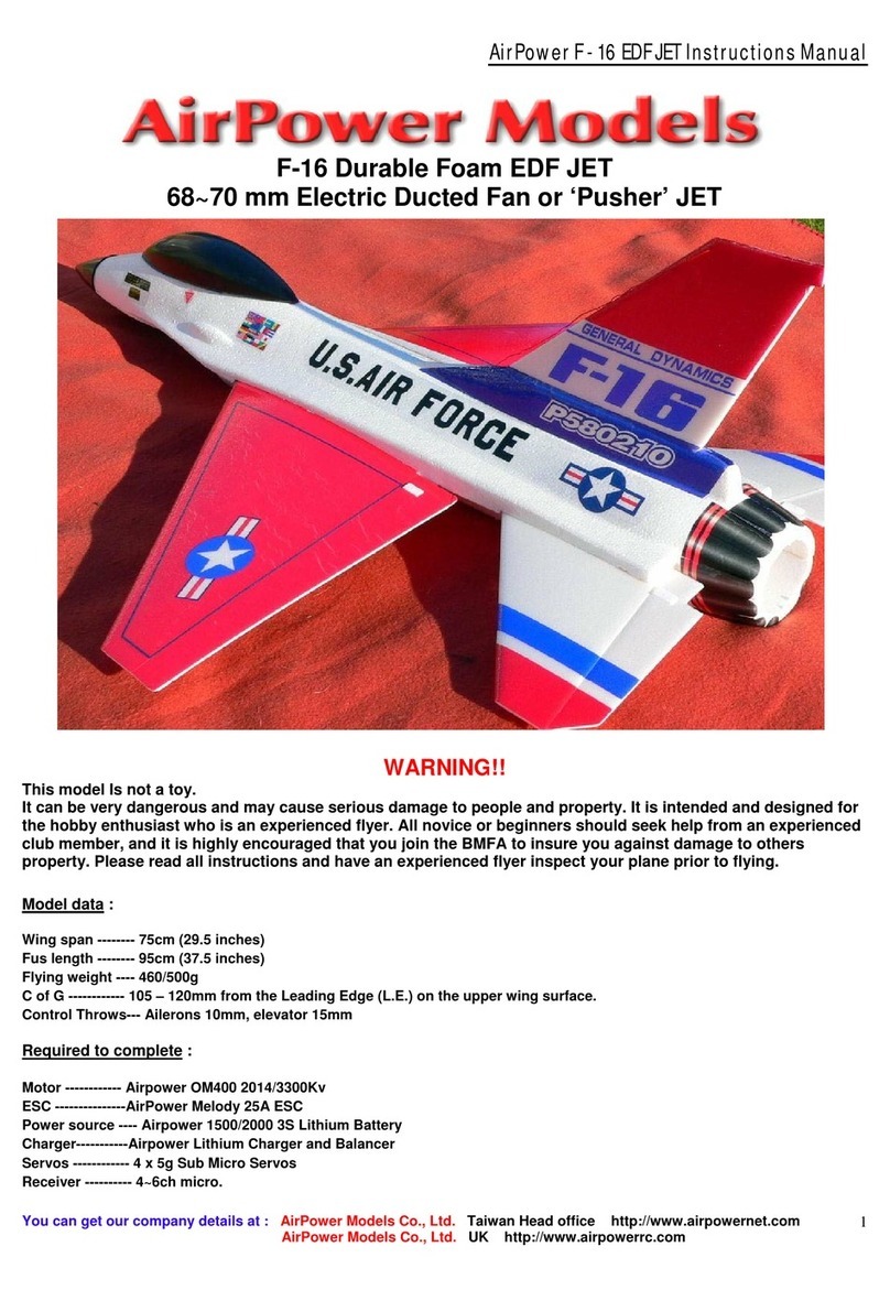 AirPower Models F-16 EDF JET instruction manual