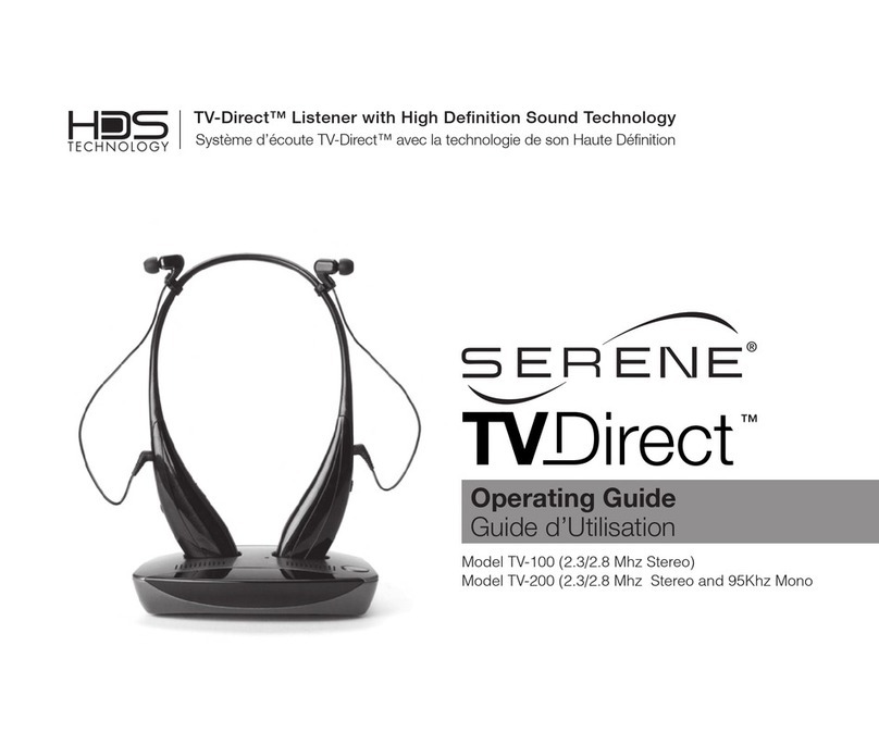 Serene TVDirect TV-100 operating guide