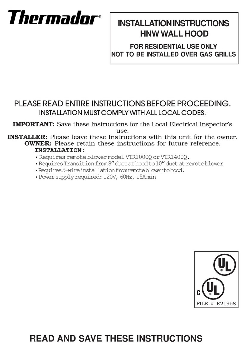 Thermador HNW36 User manual Thermador HNW36 User manual