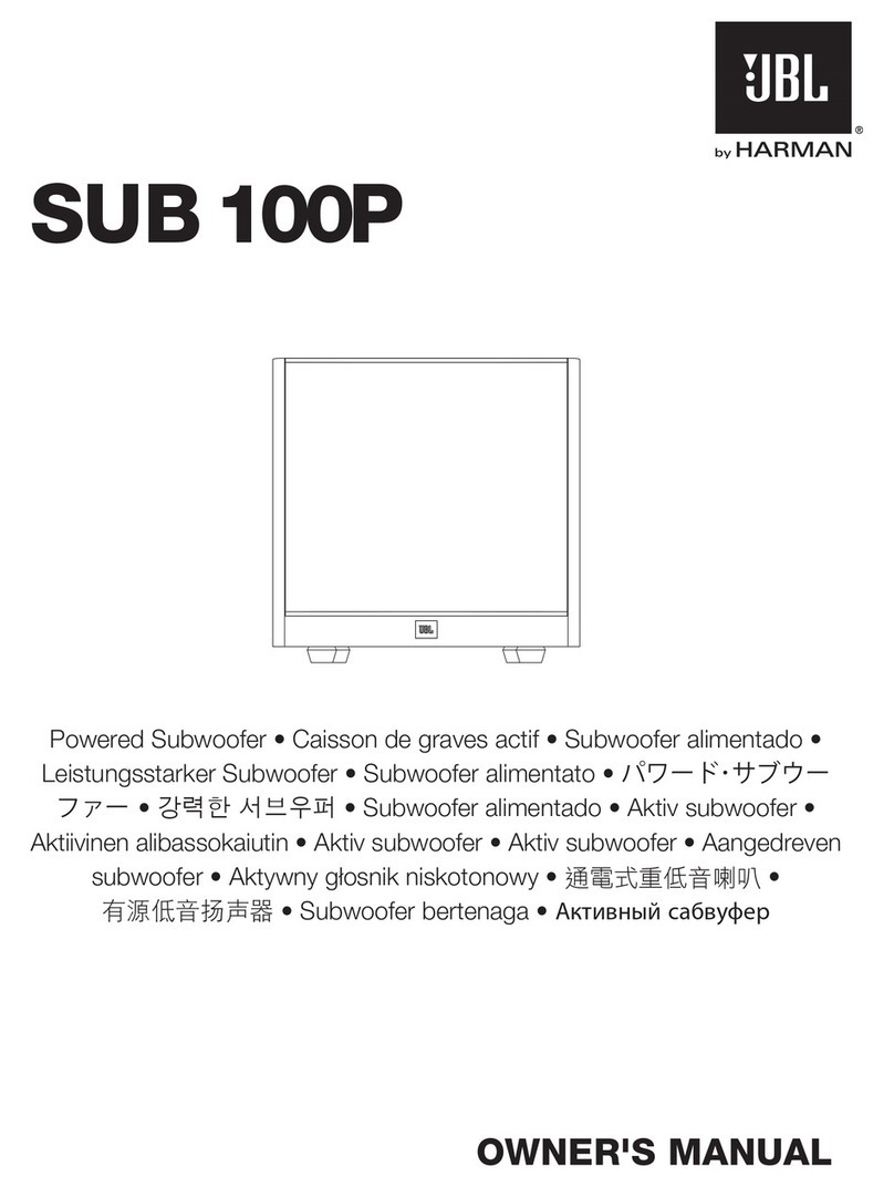 JBL SUB 100P User manual