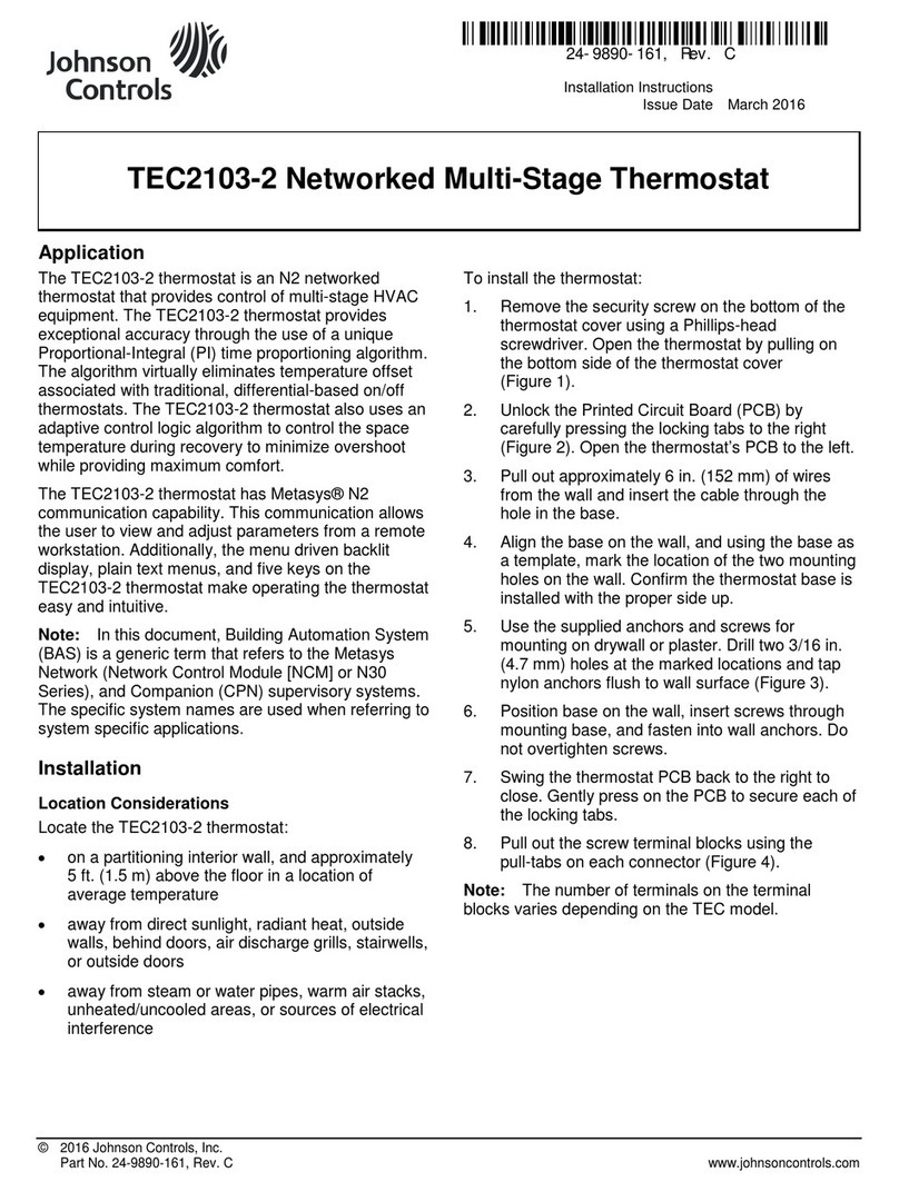 Johnson Controls TEC2103-2 User manual