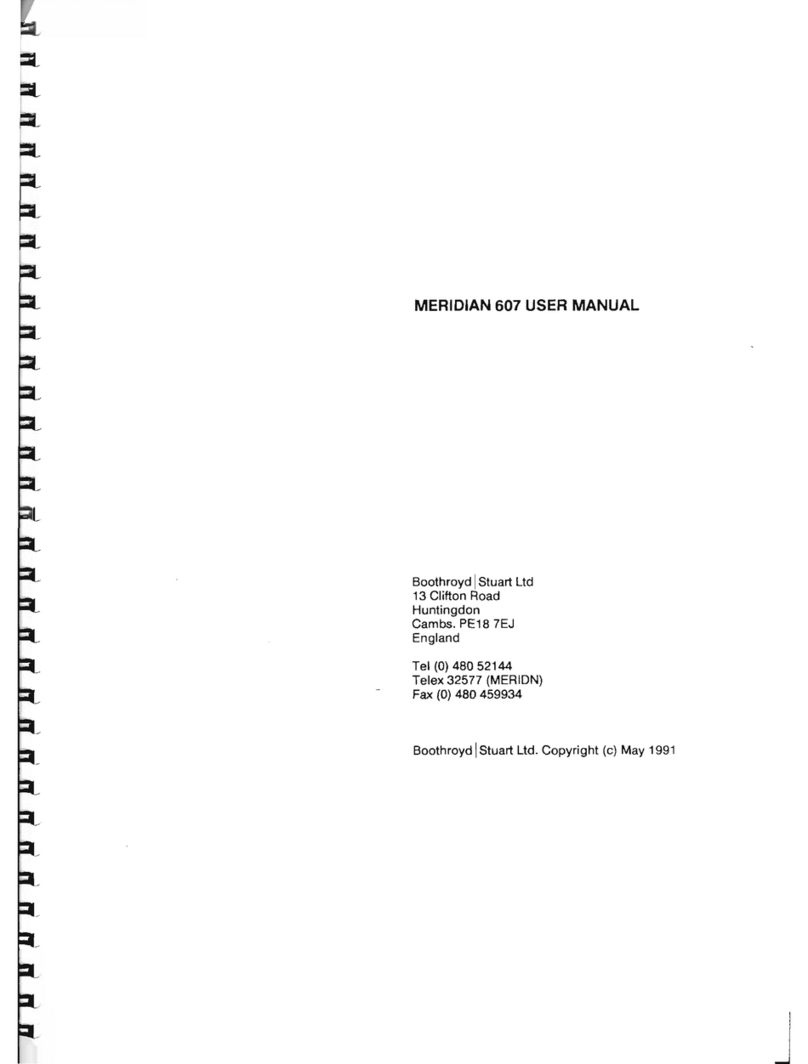 Meridian 607 user manual