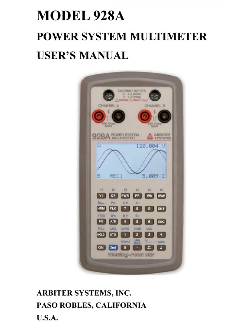 Arbiter Systems 928A user manual