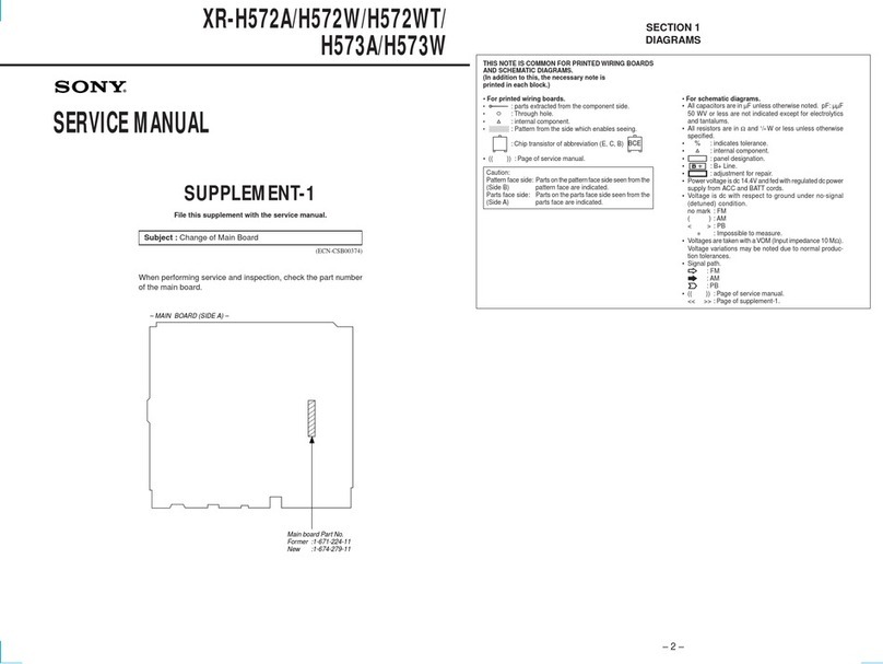 Sony XR-H572A User manual Sony XR-H572A User manual