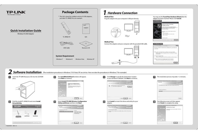TP-Link TL-WN821N Quick installation guide