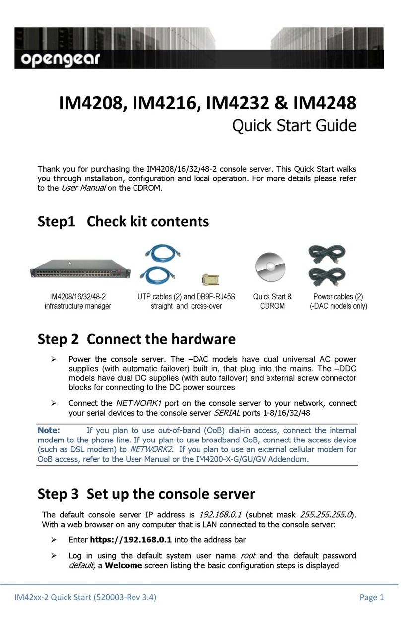 Opengear IM4208 User manual
