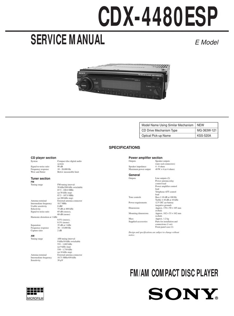 Sony CDX-4480ESP - Am/fm Compact Disc Changer Service manual