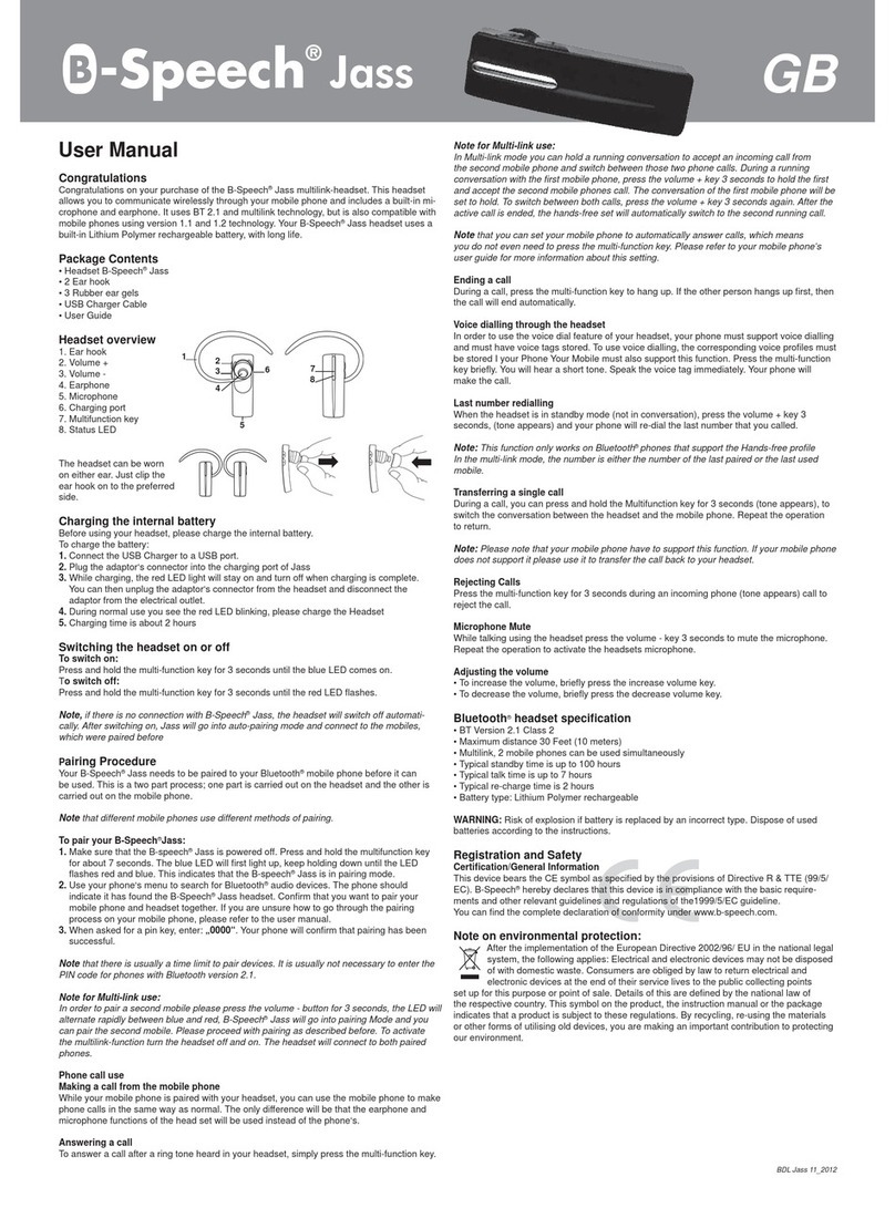 B-Speech Jass User manual