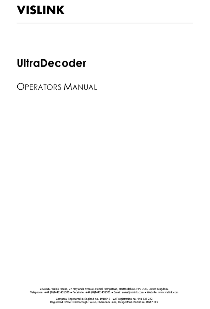 Vislink UltraDecoder Operator's manual