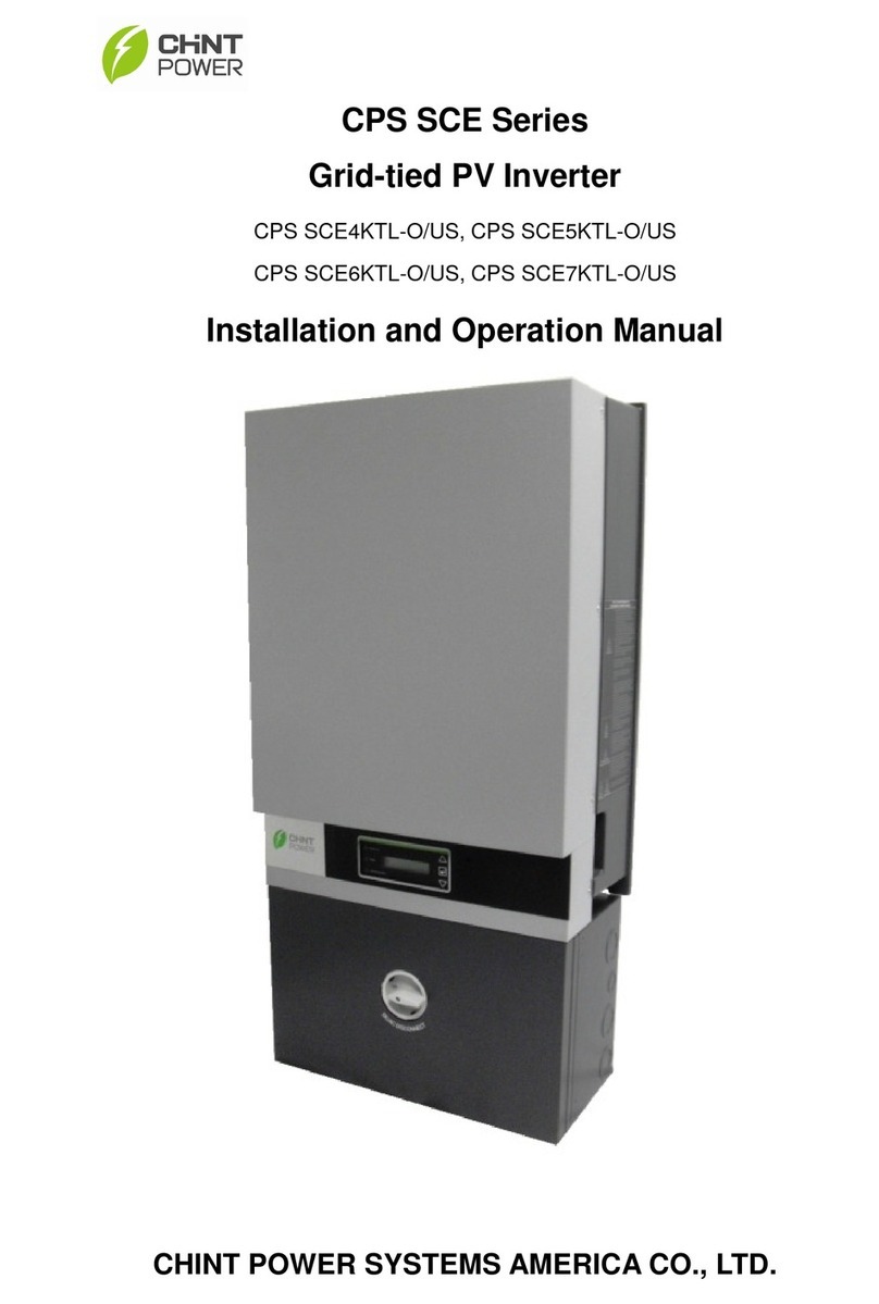 Chint Power CPS SCE4KTL-O/US Installation and operation manual Chint Power CPS SCE4KTL-O/US Installation and operation manual