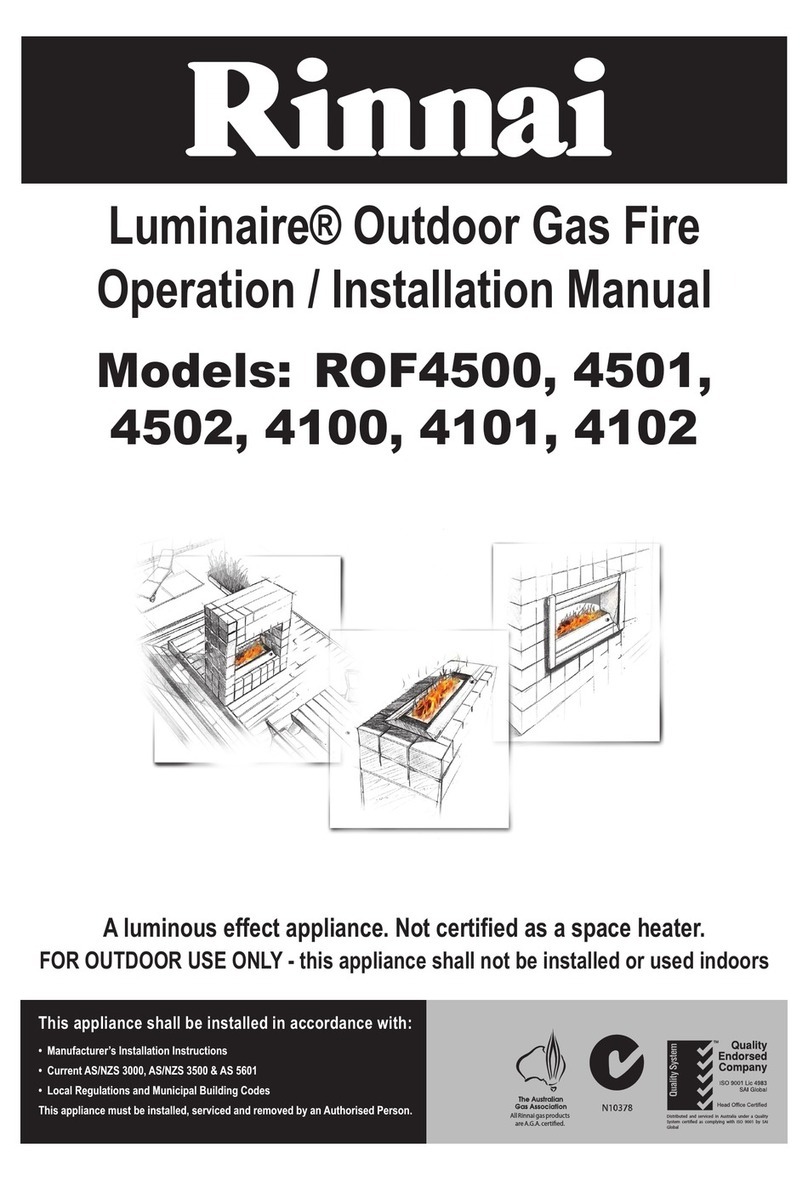 Rinnai ROF4500 Operation & installation manual