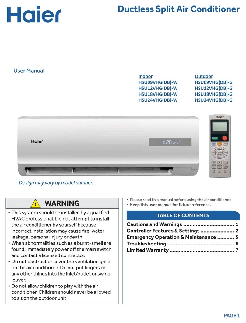 Haier Novel HSU09VHGDB-W User manual Haier Novel HSU09VHGDB-W User manual