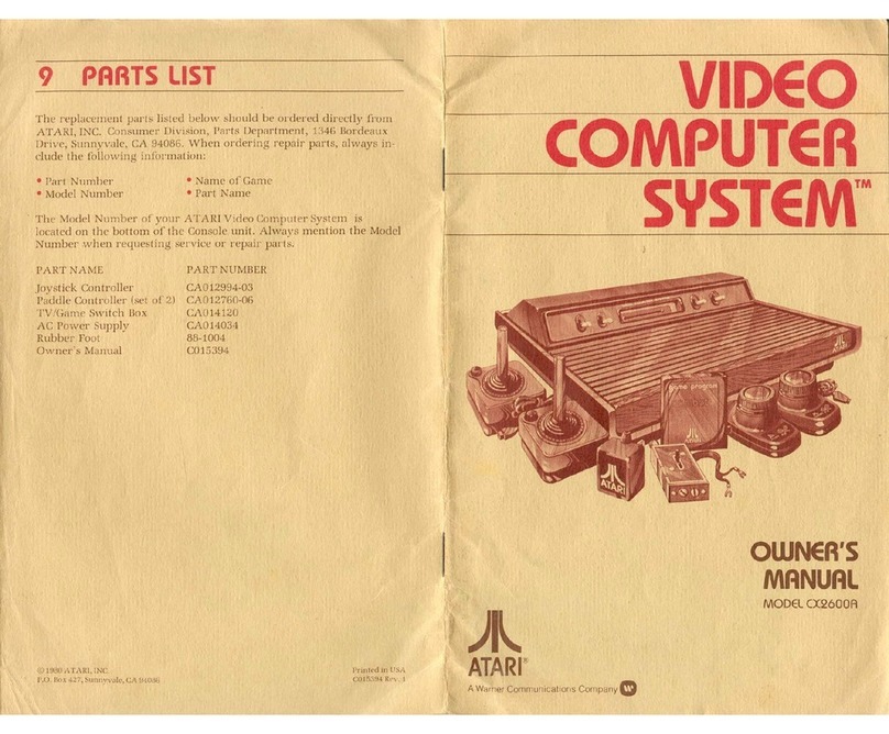 Atari Video Computer System CX2600A owner's manual