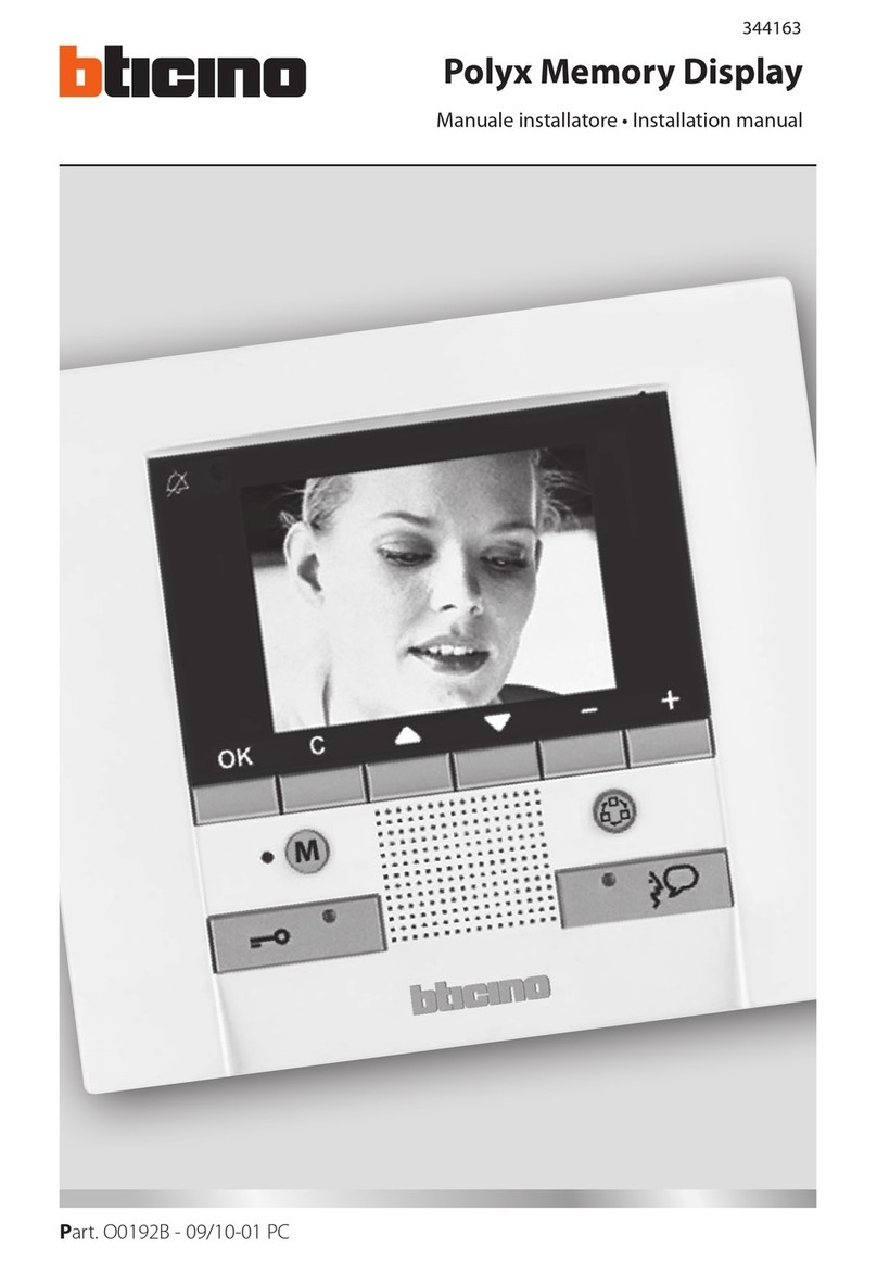 Bticino Polyx Memory Display User manual