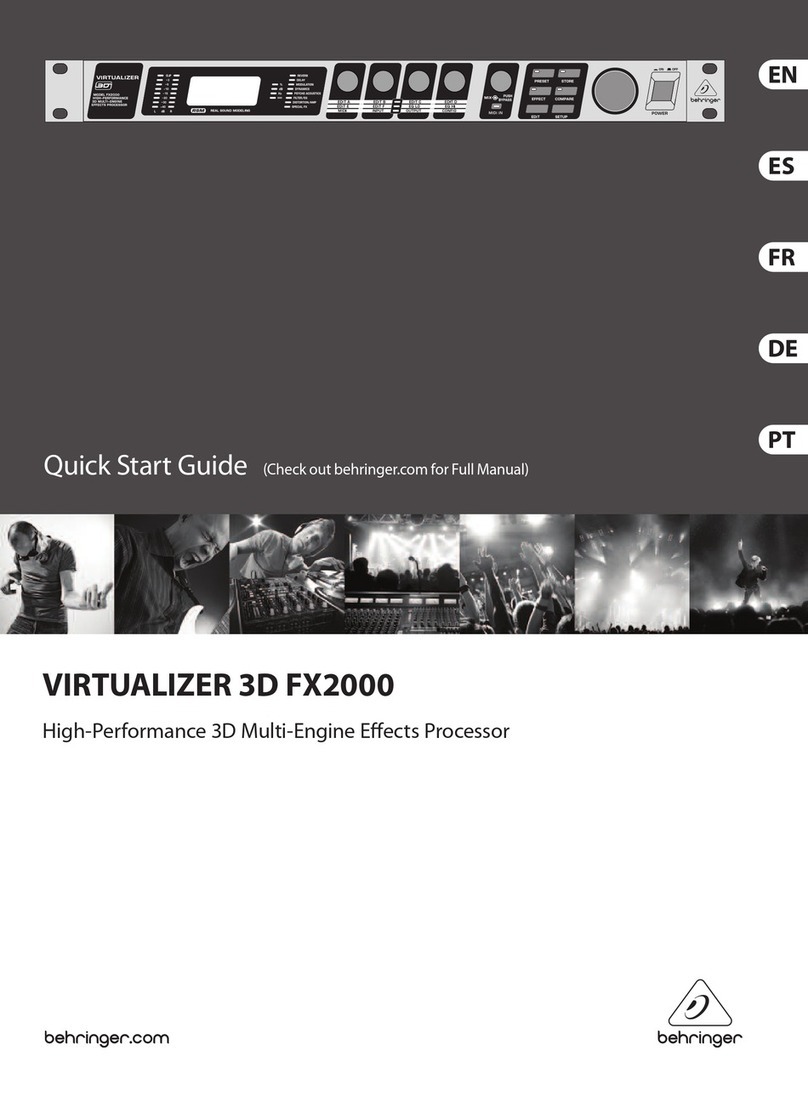 Behringer VIRTUALIZER 3D FX2000 quick start guide