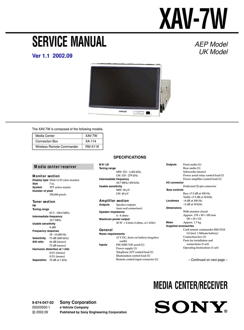 Sony XA-V7W User manual