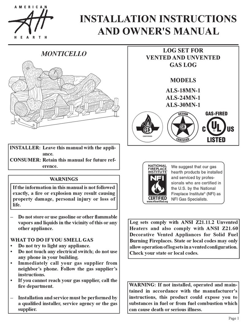 American Hearth MONTICELLO ALS-18MN-1 installation instructions American Hearth MONTICELLO ALS-18MN-1 installation instructions