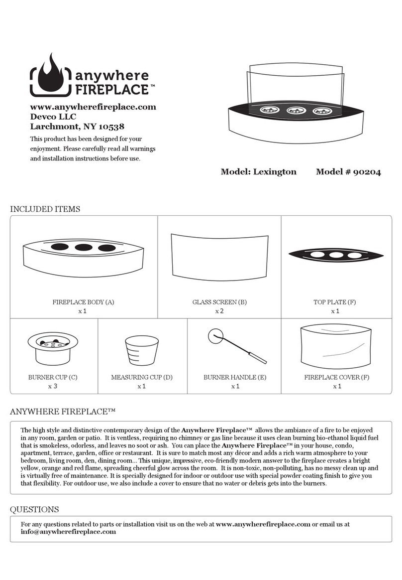Anywhere Fireplace Lexington 90204 User manual