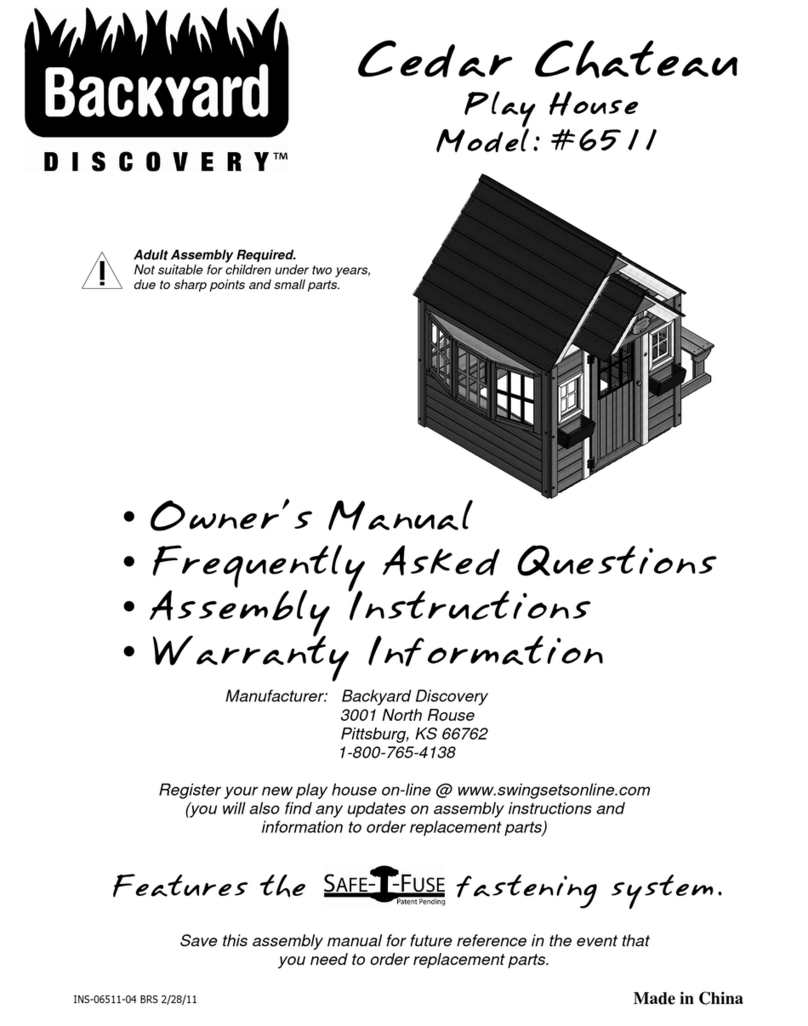 Backyard Discovery Cedar Chateau 6511 owner's manual