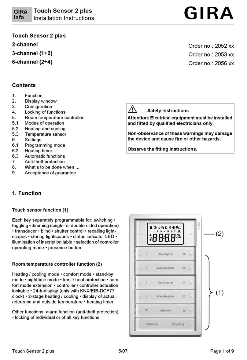 Gira Touch Sensor 2 plus installation instructions