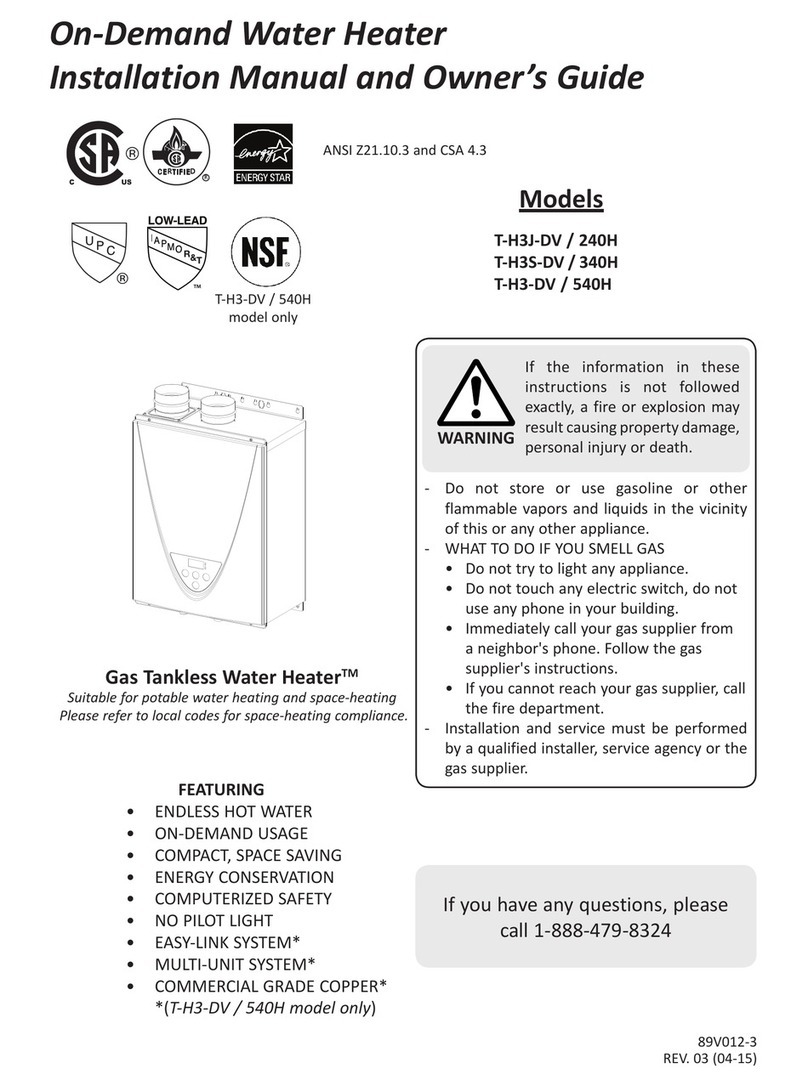 Takagi T-H3J-DV / 240H User manual Takagi T-H3J-DV / 240H User manual