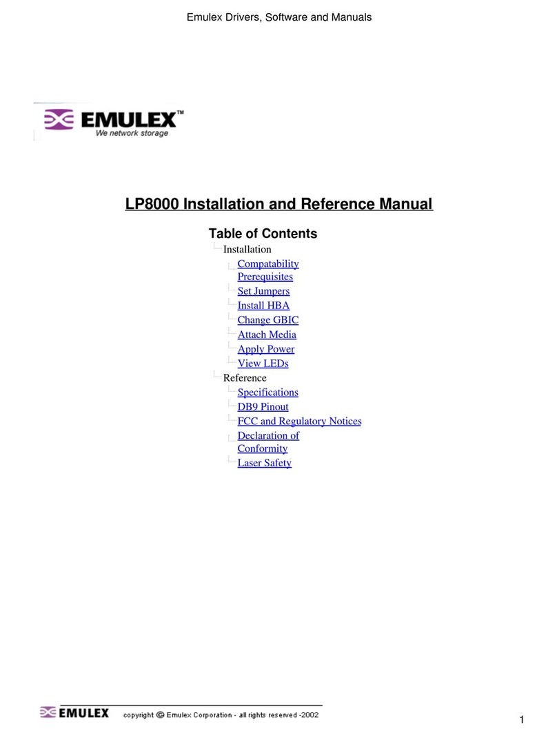 Emulex LP8000 Installation and reference manual